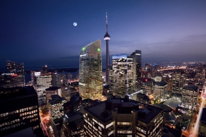 Aerial shot of downtown Toronto with TD Terrace as main focus